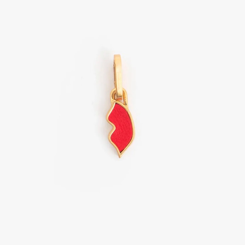 RARE Clare V. Red & Gold Lip Charm add to any charm necklace / bracelet
